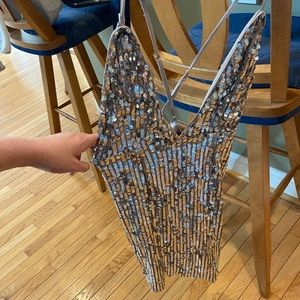 Silver sequin dress